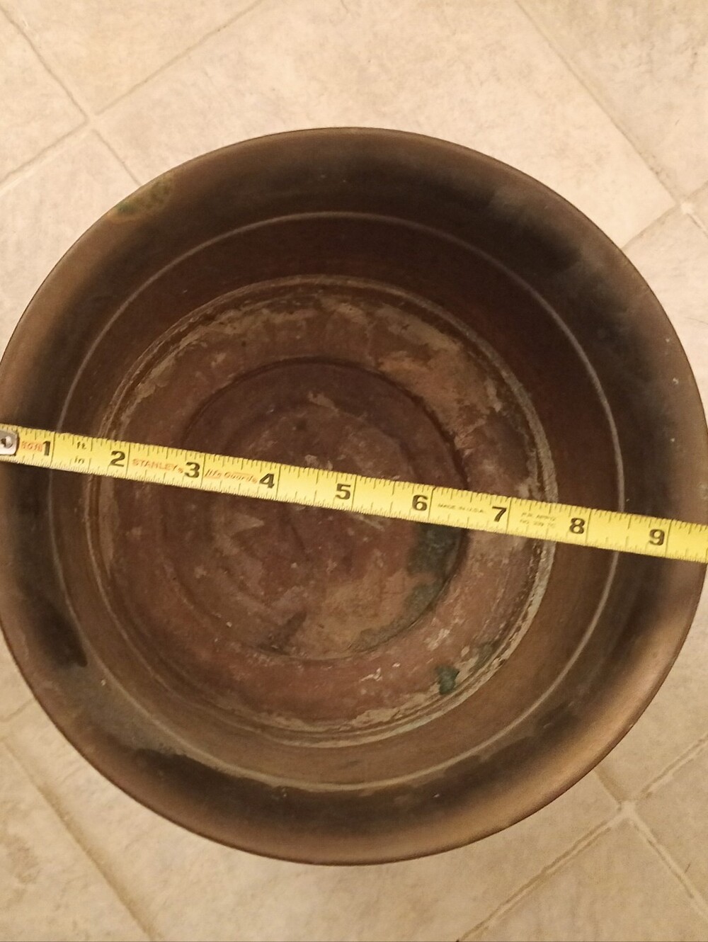 Vintage Large Brass Planter with Bow Detail (8"H X 9 1/2" W) - Picture 6 of 9